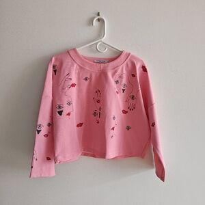 Vivetta Pink Cropped Top With Embroidery NWOT 38/Medium